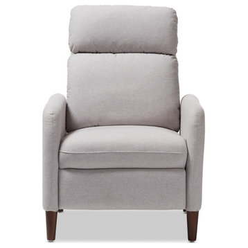 Casanova Mid-Century Modern Upholstered Lounge Chair, Light Gray