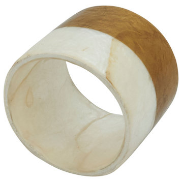 Capiz Design Napkin Rings (Set of 4), Gold