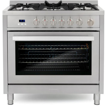 Cosmo 36-in 5 Burners 3.8-cu ft Convection Oven Freestanding Gas Range
