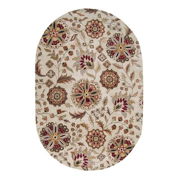 Athena Floral Ivory / Russet Oval Area Rug by Surya -$667.95
