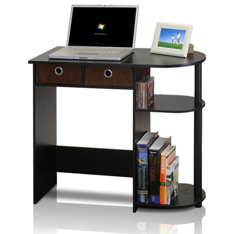 Go Green Home Laptop Notebook Computer Desk/Table, Espresso/Black/Brown