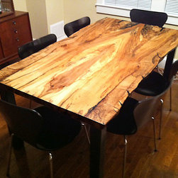 Salvaged Maple Live Edge Table - Dining Tables