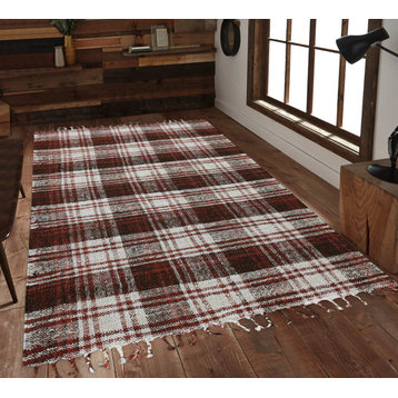 Amer Rugs Hampton HMP-4 Brick Red Red Hand-woven - 5'x7'6" Rectangle Area Rug