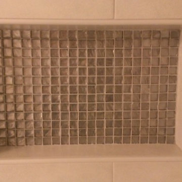 BATHROOM - 12" x 24" Gray Wall Tile / 5" x 24" Wood Plank Floor Tile