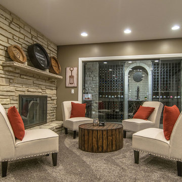 Full Basement Finishing with Wine Room