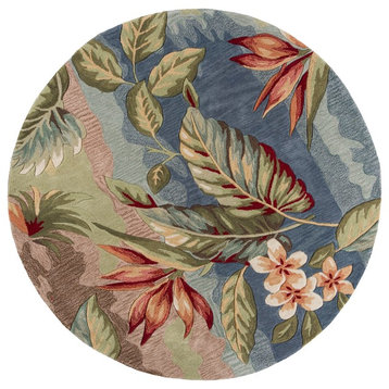 Coral 4168 Blue and Sage Breeze Rug, 5'6" Round