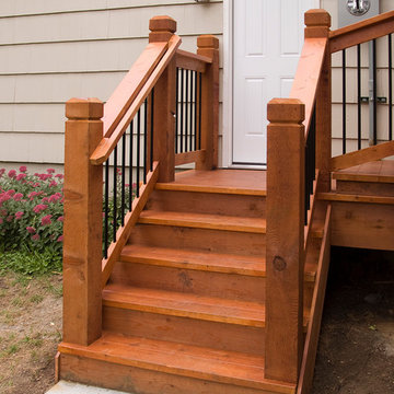 Lamping - Cedar deck in Kansas City with screened in porch.
