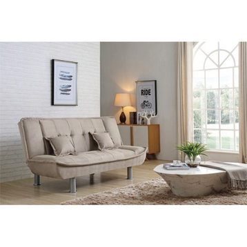 Glory Furniture Lionel Microsuede Sleeper Sofa in Mocha