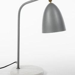 Loren Table Lamp | Silver/White - Table Lamps
