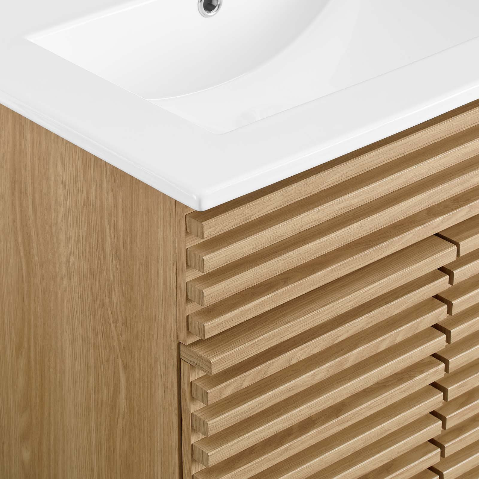 Render Bathroom Vanity, Oak/White