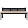 Traditional Bench, Hardwood Frame With Padded Polyester Seat, Dark Brown/Beige