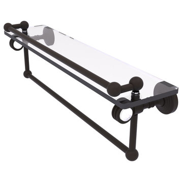 Pacific Grove 22" Dotted Glass Shelf and Towel Bar, Oil Rubbed Bronze
