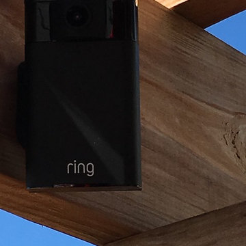 RING Stick Up Cam – Installed (closeup)