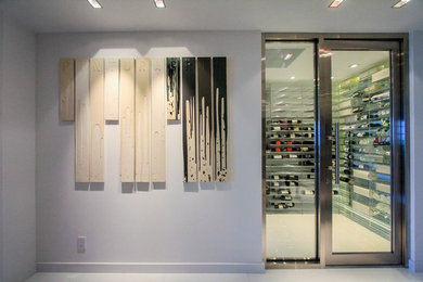 Wine cellar - mid-sized modern wine cellar idea in Miami