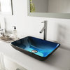 VIGO Turquoise Water Glass Vessel Sink with Dior Faucet Set