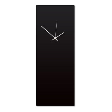 Contemporary Clock 'Blackout White Clock Large' Artisan-Made Black Kitchen Clock