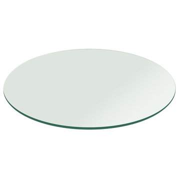 Round Glass Table Top: 44 inch 1/4 inch Thick Flat polished Tempered