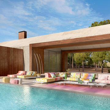 Mah Jong Missoni Outdoor Composition Designed by Hans Hopfer by Roche Bobois