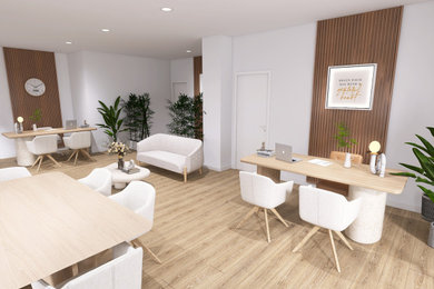 Zona de trabajo con doble puesto en oficina inmobiliaria