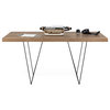 Tema Multi 63" Dining Tables with Trestles, Walnut_black Lacquered Steel