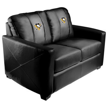 Pittsburgh Penguins Stationary Loveseat Commercial Grade Fabric