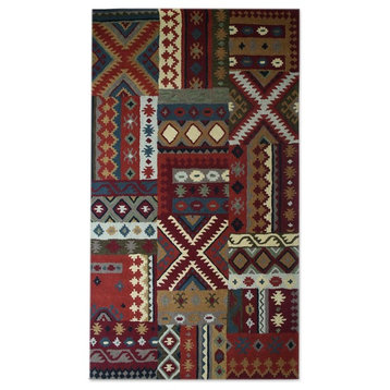 Handmade Majestic Fantasy  Hand tufted wool area rug (5x8) - India