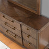 Milan Walnut Brown Wood 6-drawer Dresser and Mirror