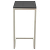 Sleek Metal Frame Accent Table With Gloss Top And Metal Frame, Gray