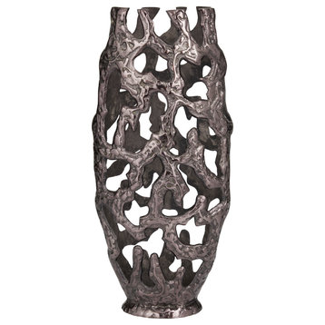 Contemporary Black Aluminum Metal Vase 561183