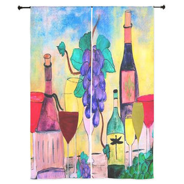 Wine Art Sheer Curtains, Grape Escape