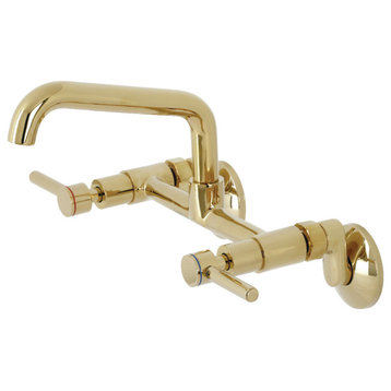 KS823PB Concord Two-Handle Wall-Mount Kitchen Faucet, Polished Brass