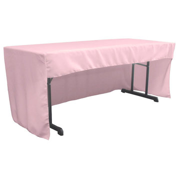 Open Back Polyester Poplin Fitted Tablecloth 96"x30"x30", Light Pink