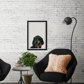 "Stylish Dachshund" Framed Painting Print