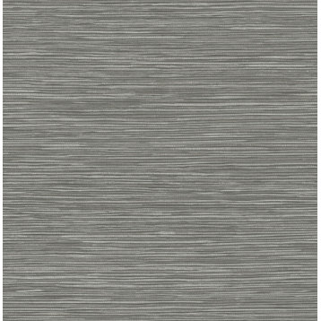 Alton Grey Faux Grasscloth Wallpaper Sample