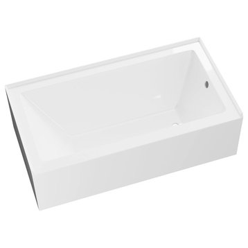 Eviva Swiss 54" Drop In Bathtub With Skirt, Right Side Drain