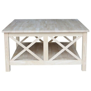Beautiful Solid Wood Coffee Table With Bottom Shelf