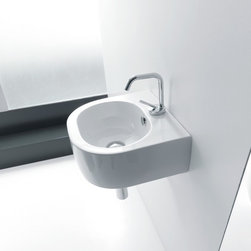 WS Bath Collections Flo 3149 Wall Hung or Counter Top Ceramic Sink 15.7" x 14.6" - Bathroom Sinks