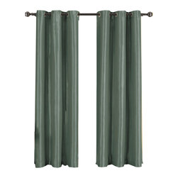 Royal Tradition - Single Soho Grommet Thermal insulated Blackout Panel, Blue, 42"x84" - Curtains