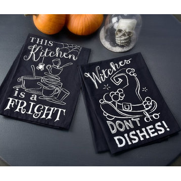 This Kitchen is a Fright Witches Dont Do Dishes Kitchen Dish Towels Set of Two