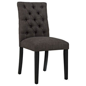Duchess Parsons Upholstered Fabric Dining Side Chair, Brown