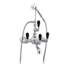 Bath shower set with black porcelain