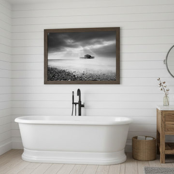 Abandoned West Pier Landscape Photo Modern Farmhouse Style Wall Art