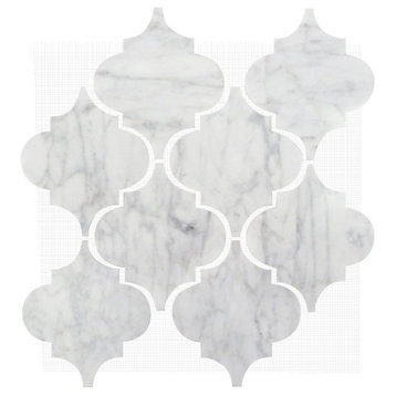 Interlocking Honed Tile, Arabescato Carrara Arabesque, 50 Sq. ft., 12"x12"