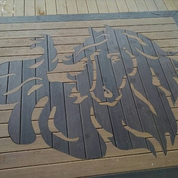Inlay of stallion into custom deck
