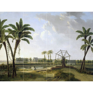Tile Mural, View of the Oasis Ceramic Glossy