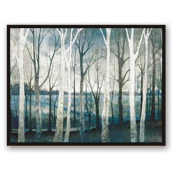 Birch Tree Marsh Canvas Wall Art,, 40"x30", Framed
