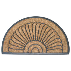 A1hc First Impressions Half Moon Sunburst Tapered Edge Rubber Coir