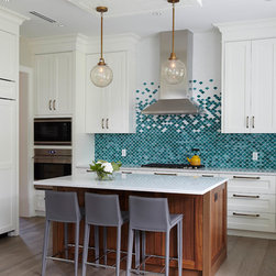Scale in Tara Green and White Art Glass - Mosaic Tile