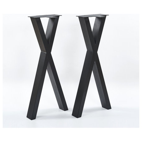 X-Type Furniture Metal Table Leg for DIY, Black, 32''