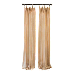 La Rosa Metallic Semi Sheer Rod Pocket Curtain Single Panel